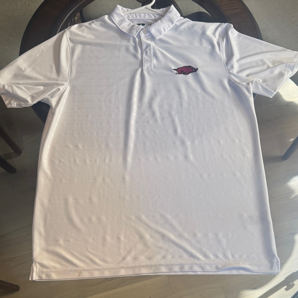 Russell Athletic White Polo with Red Logo